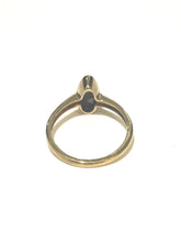 9ct Gold Pear Shaped Black Opal Ring