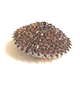 Sterling Silver Round Garnet Brooch