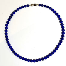 Lapis Lazuli Beaded Necklace with Magnetic Clasp