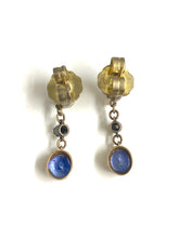 Antique Ceylonese Sapphire and Diamond Earrings