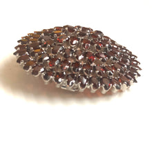 Oval Sterling Silver and Garnet Brooch