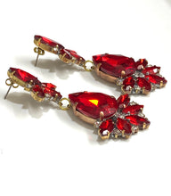 Red Crystal Drop Earrings