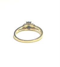 18ct Gold Solid Australian Opal and Diamond Ring