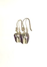 Sterling Silver Amethyst Heart Earrings