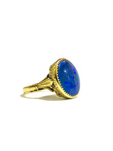 Antique 1ct Black Opal Set in 9ct Gold