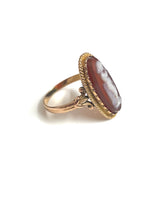 Antique 9ct rose Gold Italian Cameo Cherub Ring