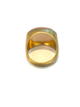 Sterling Silver Gold Plate Pink Moonstone Ring
