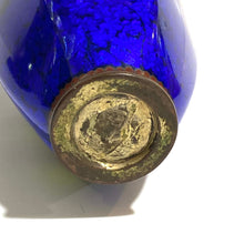 Antique Blue Floral Enamel Vase