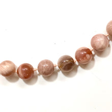 Sterling Silver Round Pink Moonstone Beaded Necklace