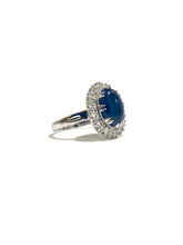 9ct White Gold Black Opal and Diamond Ring