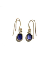Sterling Silver Oval Iolite Earrings
