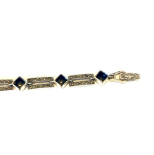 Sterling Silver Onyx and Marcasite Bracelet