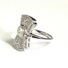 9ct White Gold 1.60ctw Diamond Art Deco Style Filigree Ring