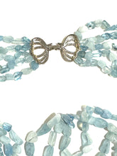 Graduated Five Strand Aquamarine Necklace