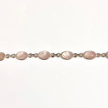 Sterling Silver Rose Quartz Cabochon Bracelet