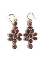 Sterling Silver Gold Plate Cabochon Drop Earrings