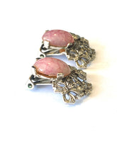 Pink Vintage Costume Clip On Earrings