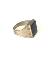 Sterling Silver Square Black Onyx Ring