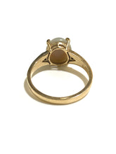 9ct Yellow Gold 1.8ct Solid Semi Black Opal and Diamond Ring