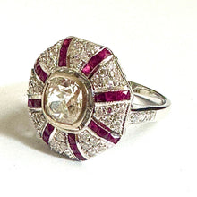 9ct White Gold Diamond and Ruby Ring