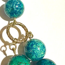 Aluma Mosaic Blue Turquoise Necklace with Sterling Silver Toggle Clasp