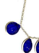 Sterling Silver and Blue Paste Scarab Beetle Necklace