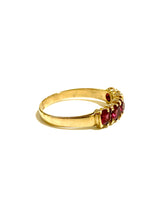 9ct Gold Garnet Five Stone Bridge Ring