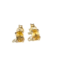 Small Sterling Silver Citrine Stud Earrings