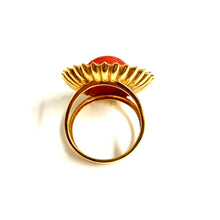 18ct Yellow Gold Coral Ring Flower Design