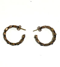 Brass Green Loupe Earrings