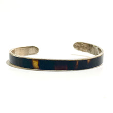 Italian Silver Tortoiseshell Inlaid Cuff Bracelet