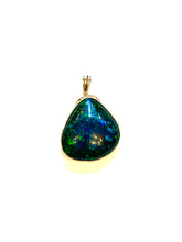 9ct Gold Large Black Opal Pendant