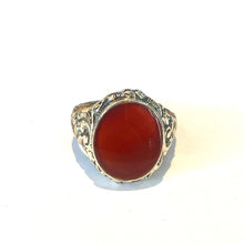 Round Carnelian and Sterling Silver Ring