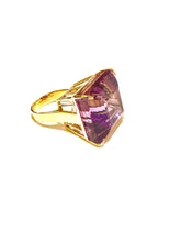 9ct Yellow  Gold 49ct Large Square Cut Amethyst Ring Its Big!