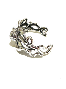 Large Sterling Silver Realist Octopus Cuff