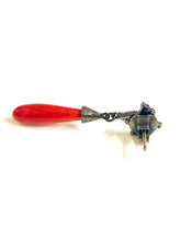 Rhodium Plated Momo Coral and Diamond Stud Drop Earrings