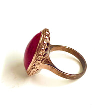 9ct Rose Gold Fillagree Style Bezel Set Coral Ring