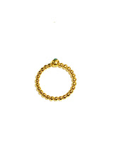 Brass Gold Plate Green Onyx Ring