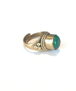 Sterling Silver Turquoise Engraved Band Ring