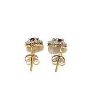 9ct Gold Ruby and Diamond Earrings
