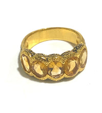 Sterling Silver Brass, Citrine and Enamel Ring