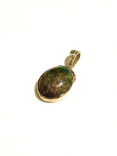 9ct Yellow Gold Black Opal Pendant