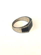 Sterling Silver Black Enamel Ring