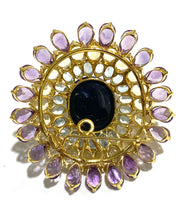 Sterling Silver Gold Plate Gemstone Brooch