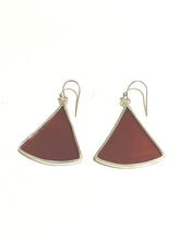 Sterling Silver Carnelian Triangle Earrings