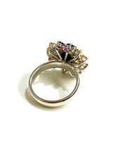 Sterling Silver Star Sapphire and Multi-Coloured Sapphire Ring