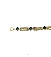 Sterling Silver Onyx and Marcasite Bracelet