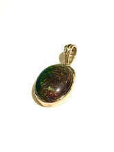9ct Gold Colourful Black Opal Pendant
