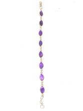 Sterling Silver Oval Amethyst Bracelet