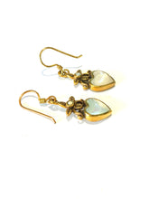 Brass Mother of Pearl Heart Earrings